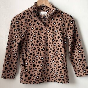 girls leopard print pullover sweater